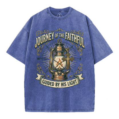 Journey Of The Faithful Christian Washed T-Shirt