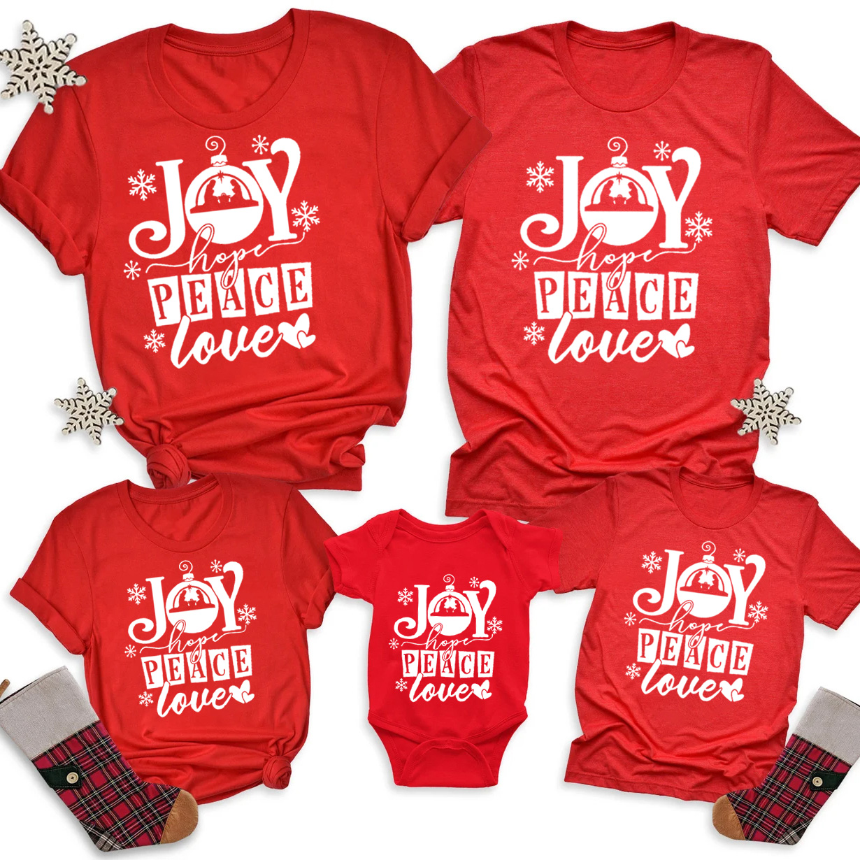 Joy Hope Peace Love Family Matching Shirts