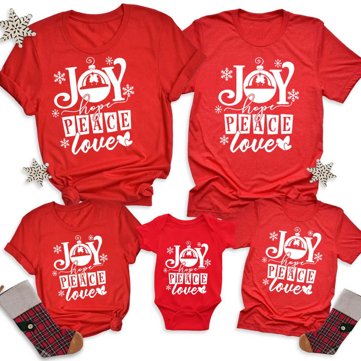 Joy Hope Peace Love Family Matching Shirts