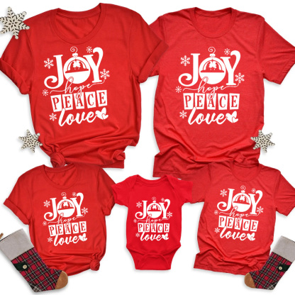Joy Hope Peace Love Family Matching Shirts