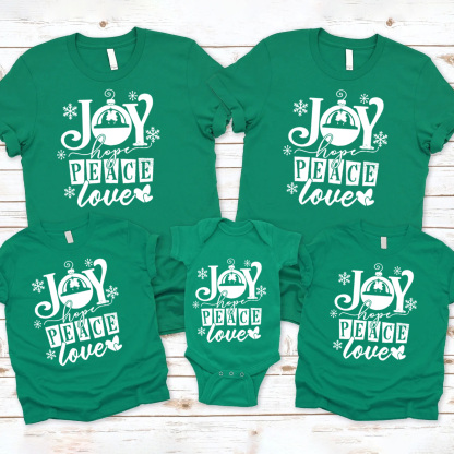 Joy Hope Peace Love Family Matching Shirts