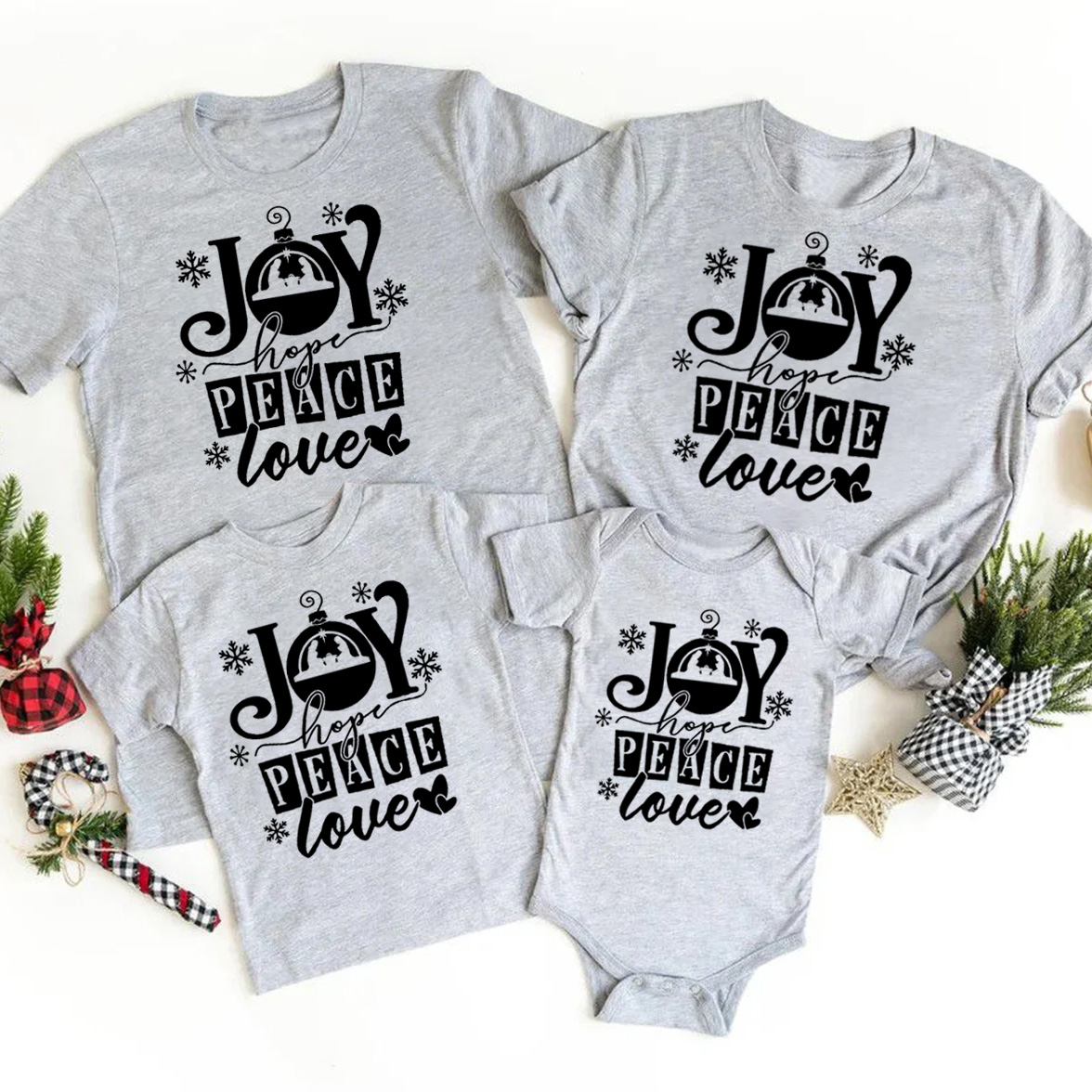 Joy Hope Peace Love Family Matching Shirts