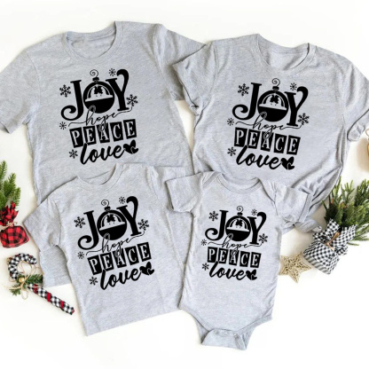 Joy Hope Peace Love Family Matching Shirts