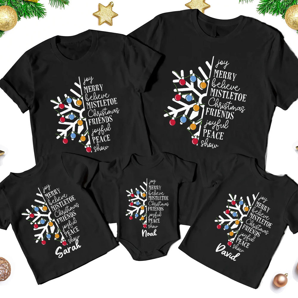 Joy Merry Belive Christmas Family Matching Shirts
