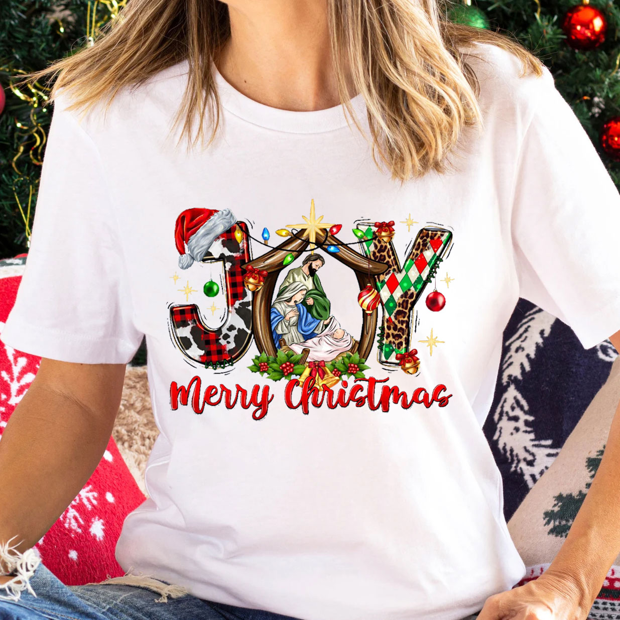 Joy Merry Christmas Christian T-Shirt