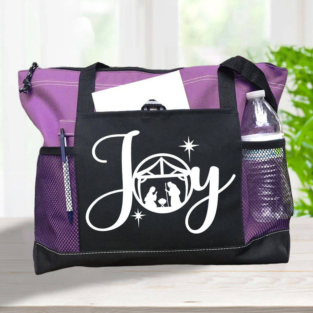 Joy Nativity Scene Christian Christmas Tote Bag