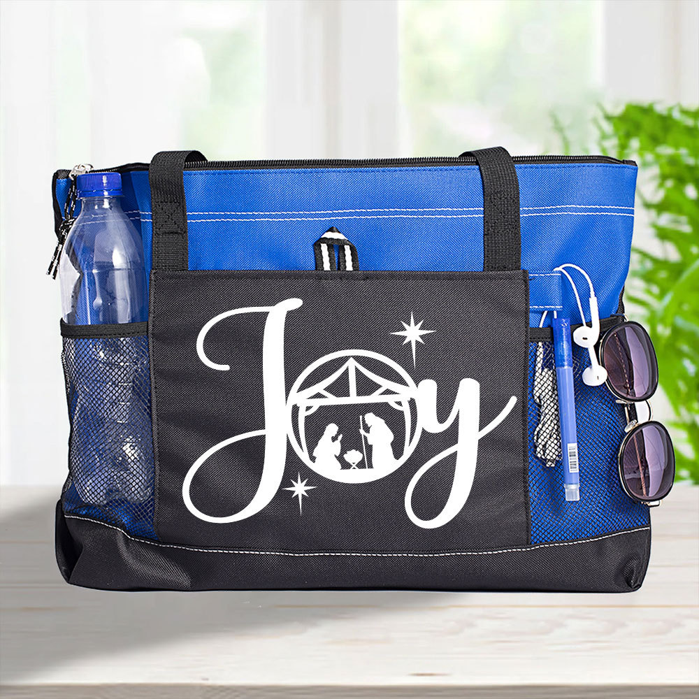 Joy Nativity Scene Christian Christmas Tote Bag