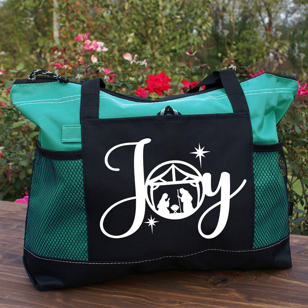 Joy Nativity Scene Christian Christmas Tote Bag