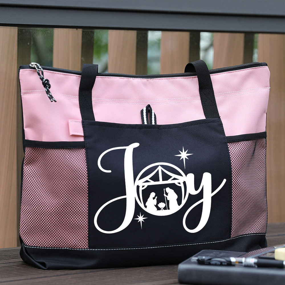 Joy Nativity Scene Christian Christmas Tote Bag