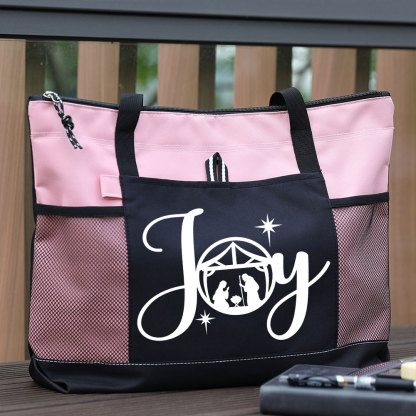 Joy Nativity Scene Christian Christmas Tote Bag