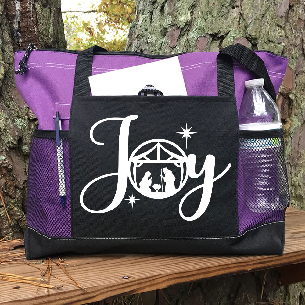Joy Nativity Scene Christian Christmas Tote Bag