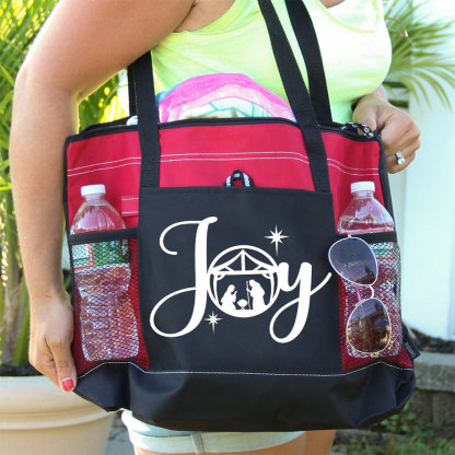 Joy Nativity Scene Christian Christmas Tote Bag