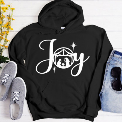 Joy Nativity Scene Christmas Hoodie