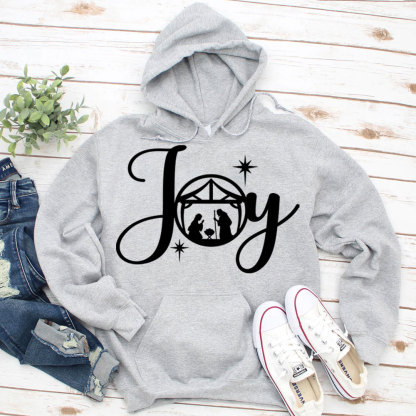 Joy Nativity Scene Christmas Hoodie
