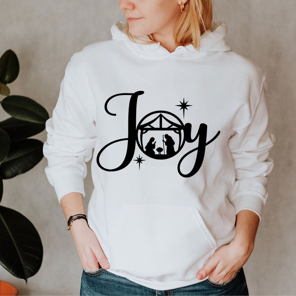 Joy Nativity Scene Christmas Hoodie