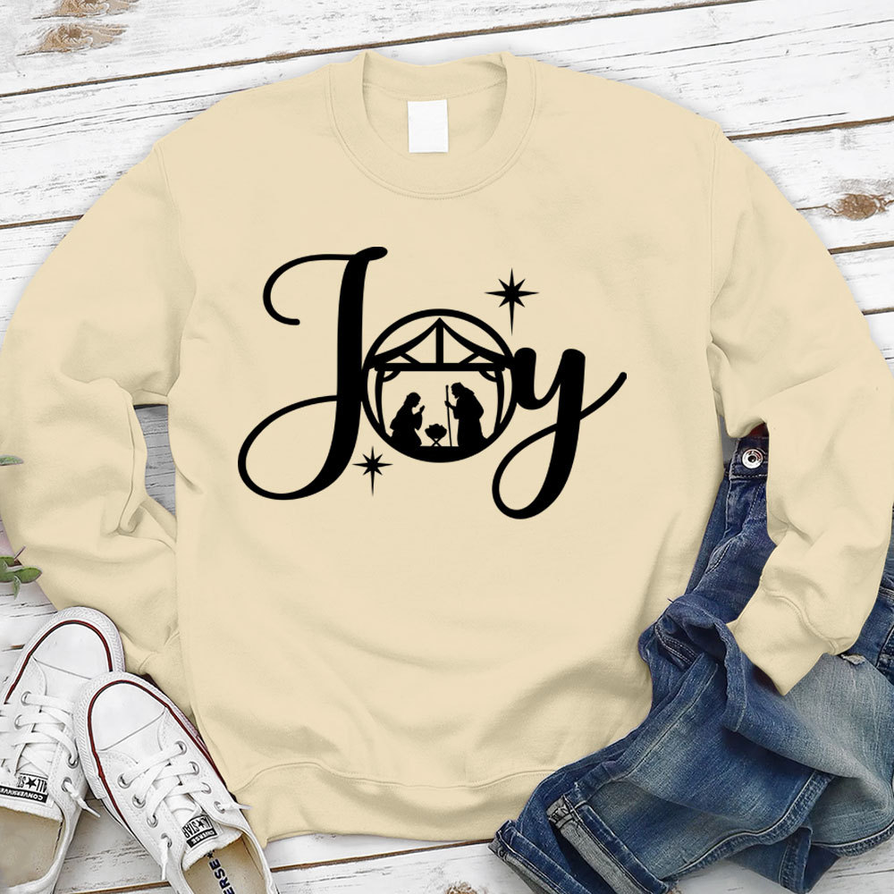 Joy Nativity Scene Christmas Sweatshrit
