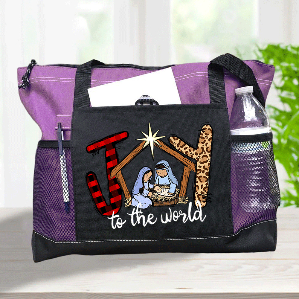 Joy To The World Christian Christmas Tote Bag