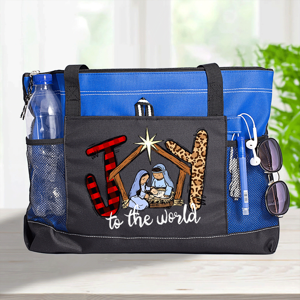 Joy To The World Christian Christmas Tote Bag