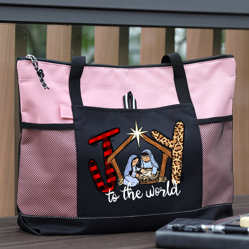 Joy To The World Christian Christmas Tote Bag