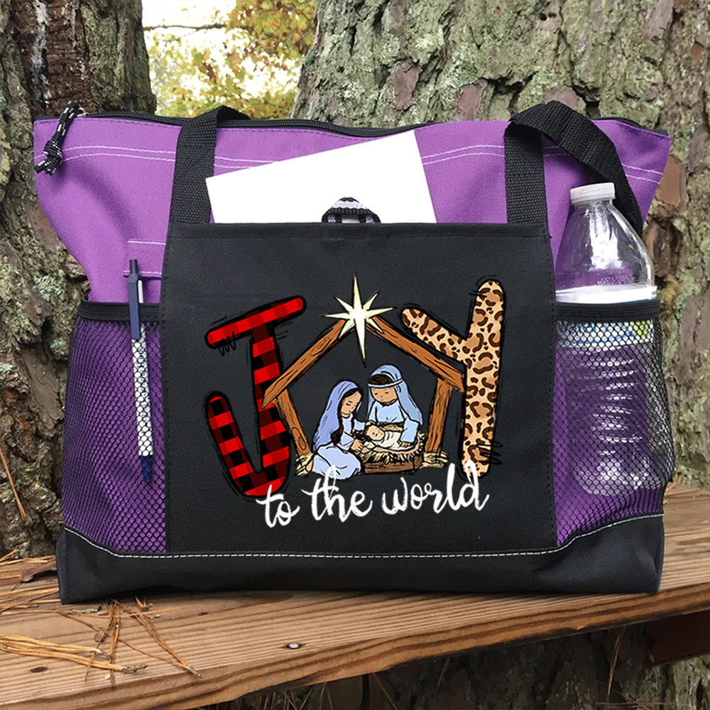 Joy To The World Christian Christmas Tote Bag