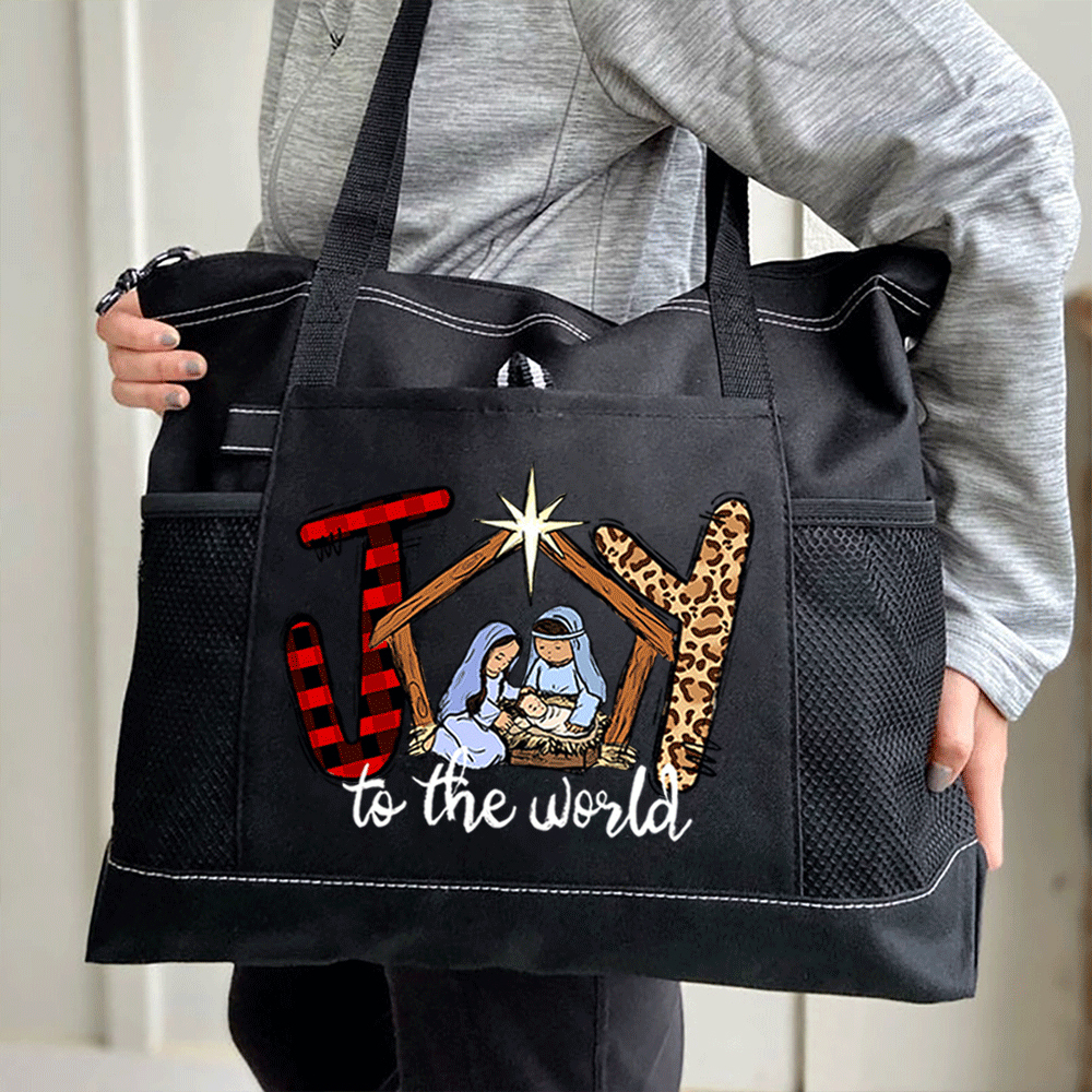 Joy To The World Christian Christmas Tote Bag