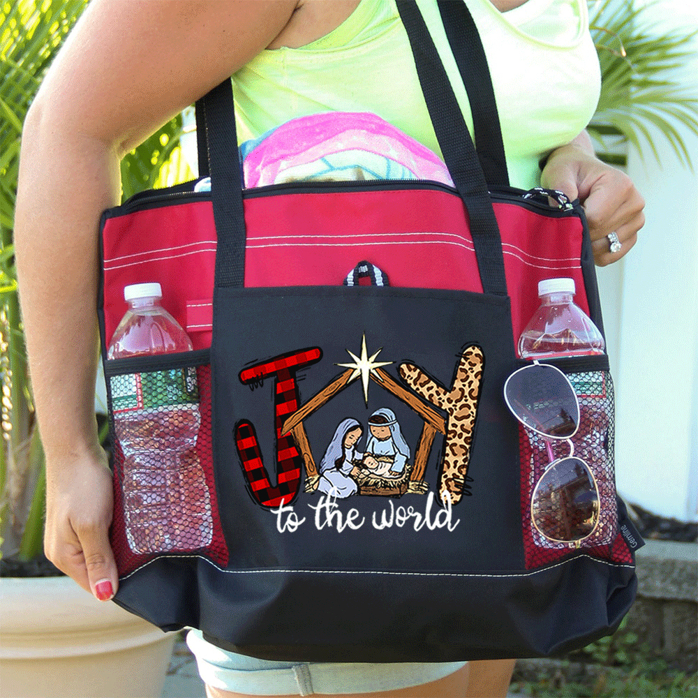 Joy To The World Christian Christmas Tote Bag