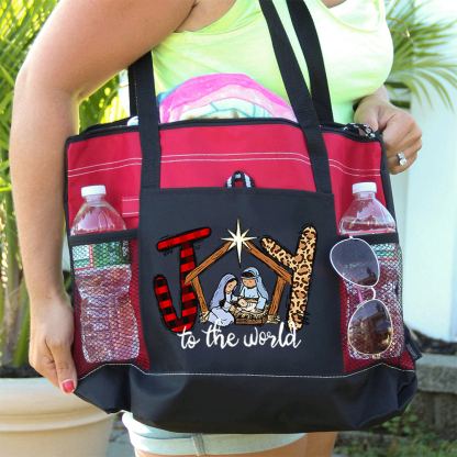 Joy To The World Christian Christmas Tote Bag
