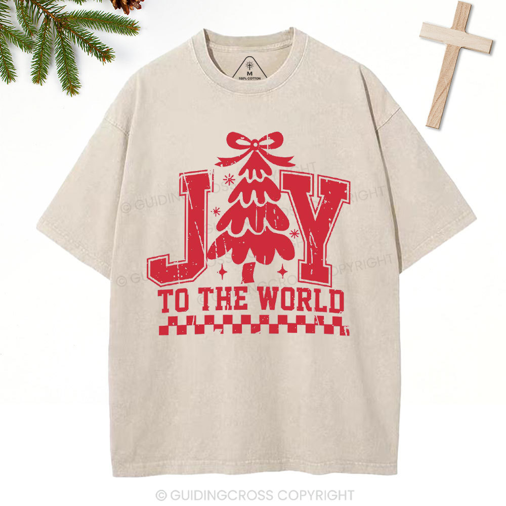 Joy To The World Christian Christiamas Washed T-Shirt