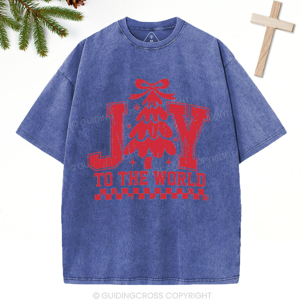 Joy To The World Christian Christiamas Washed T-Shirt
