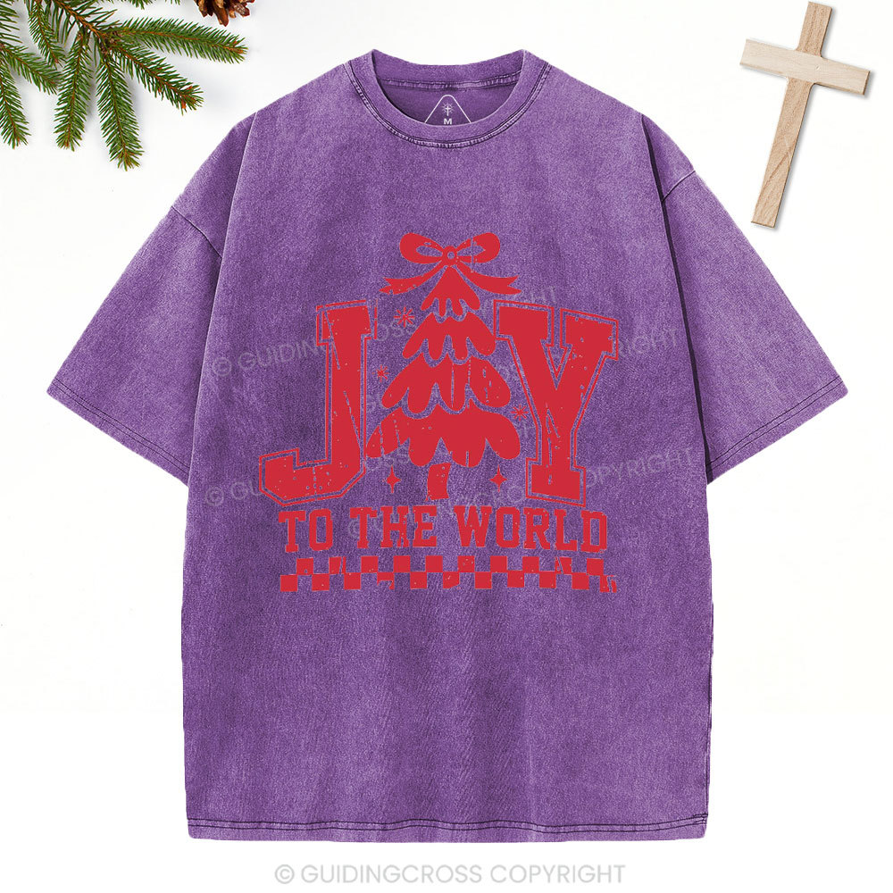 Joy To The World Christian Christiamas Washed T-Shirt