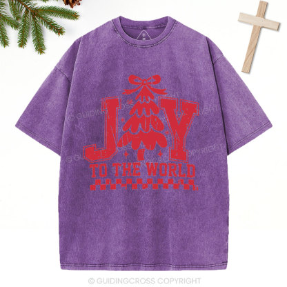 Joy To The World Christian Christiamas Washed T-Shirt