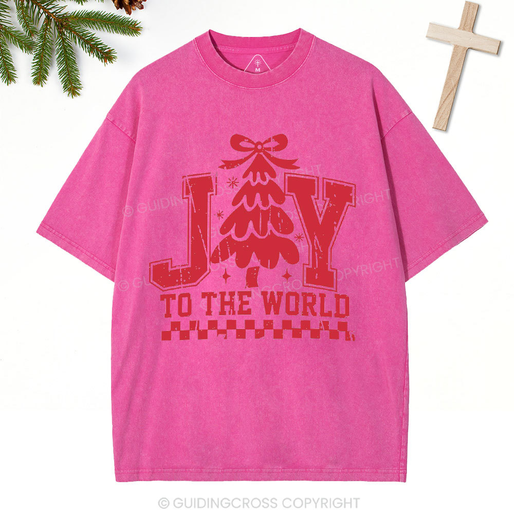 Joy To The World Christian Christiamas Washed T-Shirt
