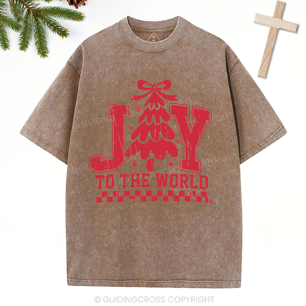 Joy To The World Christian Christiamas Washed T-Shirt