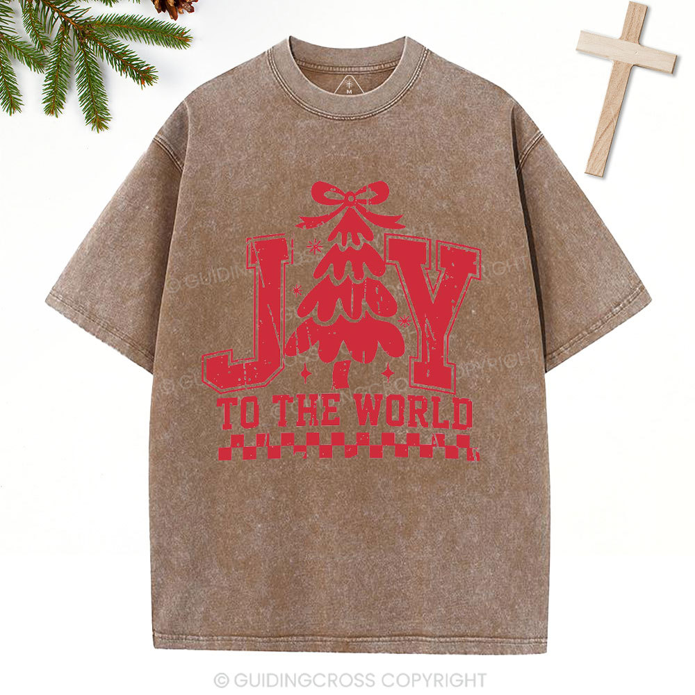Joy To The World Christian Christiamas Washed T-Shirt