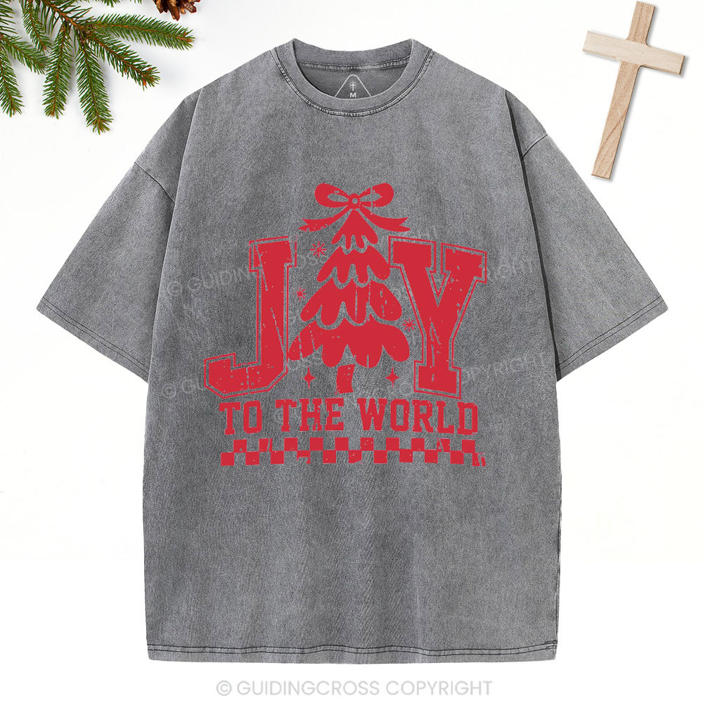 Joy To The World Christian Christiamas Washed T-Shirt