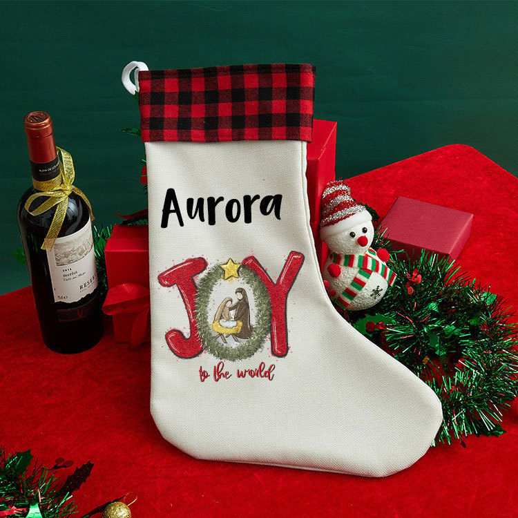 Joy To The World Christian Christmas Stocking
