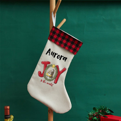 Joy To The World Christian Christmas Stocking