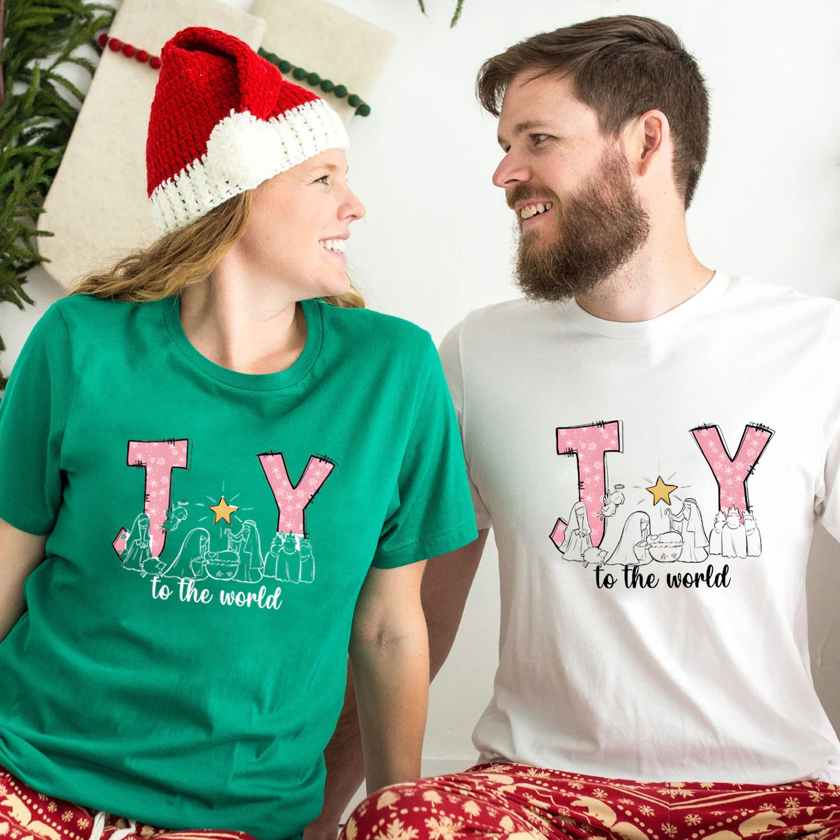 Joy To The World Christmas Family Matching Shirts