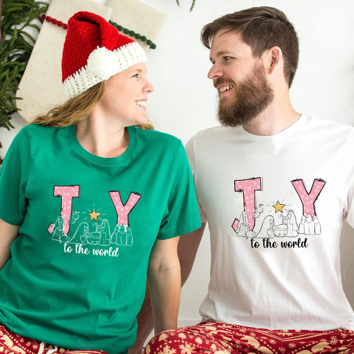 Joy To The World Christmas Family Matching Shirts