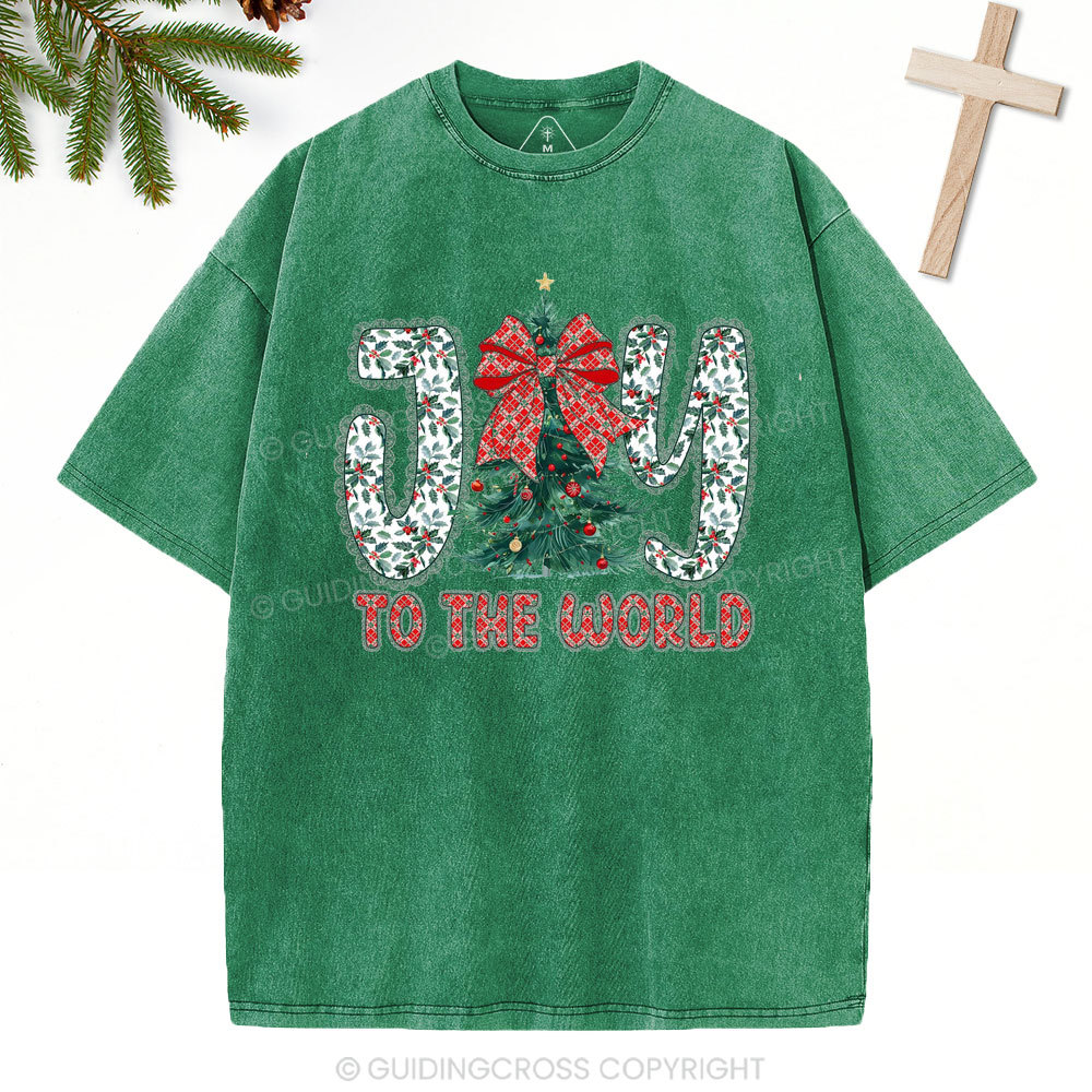 Joy To The World Christian Christmas  Washed T-Shirt