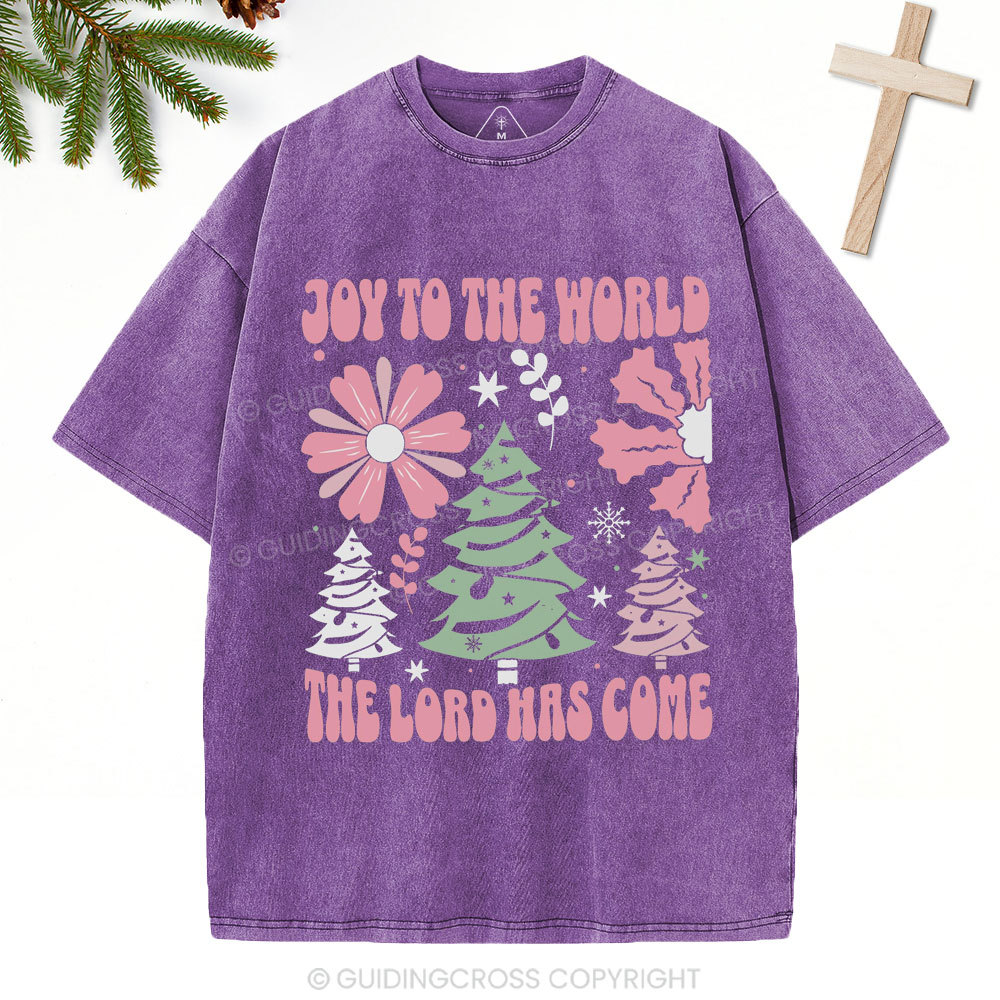 Joy To The World Christian Christmas Washed T-Shirt