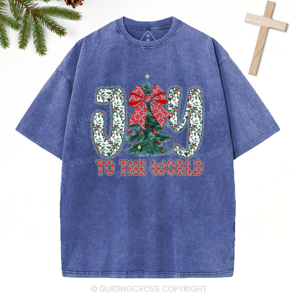 Joy To The World Christian Christmas  Washed T-Shirt