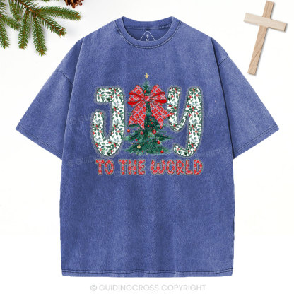 Joy To The World Christian Christmas  Washed T-Shirt