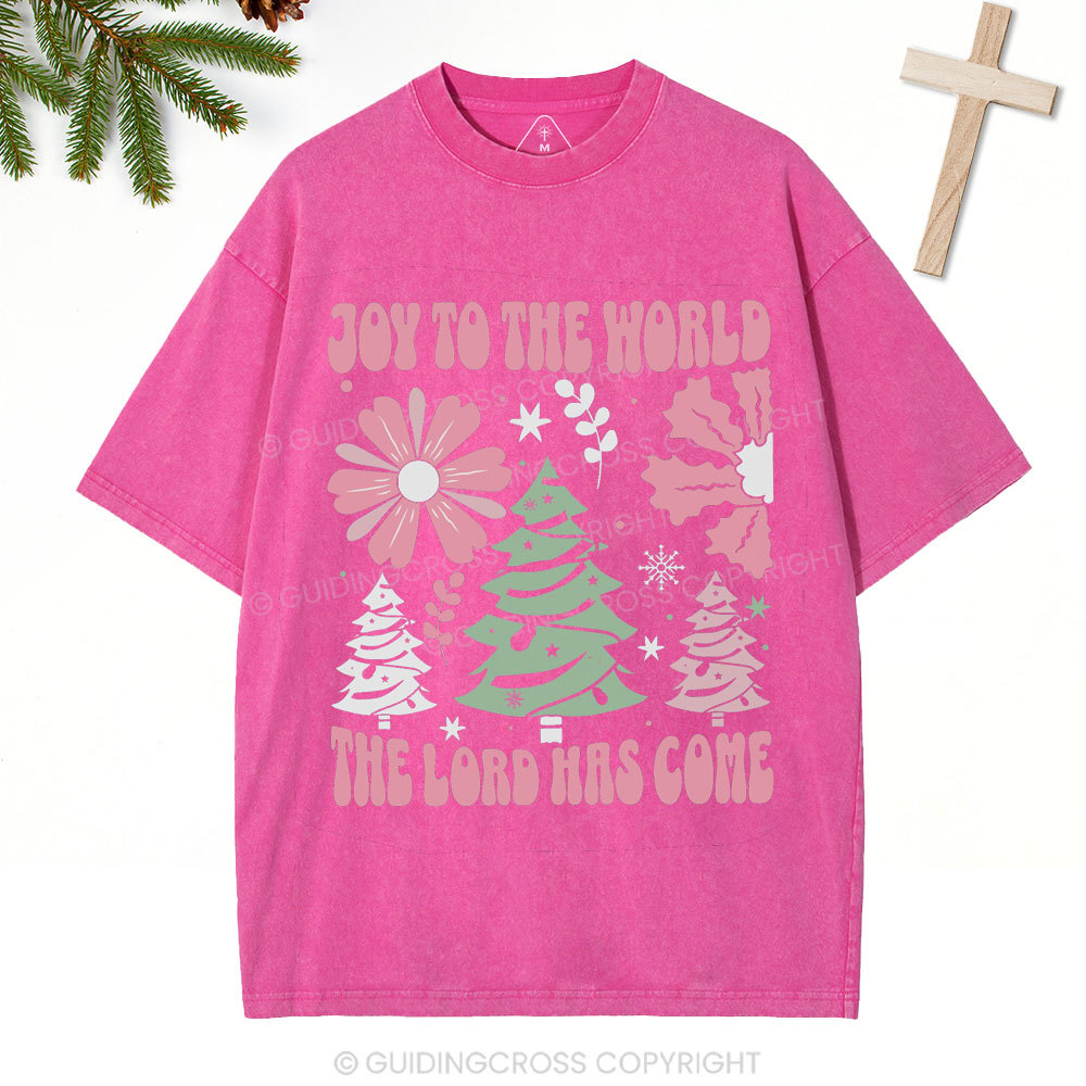 Joy To The World Christian Christmas Washed T-Shirt