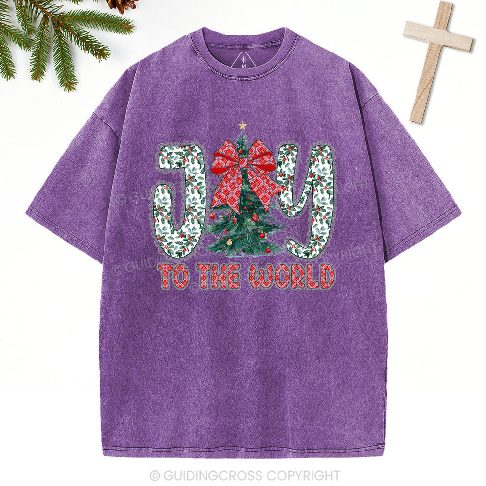 Joy To The World Christian Christmas  Washed T-Shirt