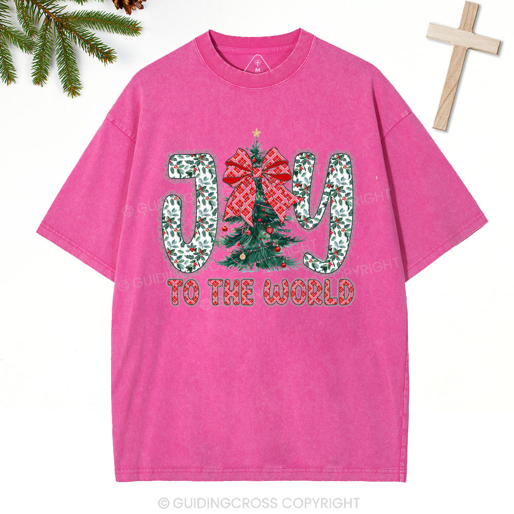 Joy To The World Christian Christmas  Washed T-Shirt