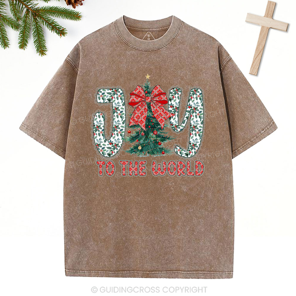Joy To The World Christian Christmas  Washed T-Shirt