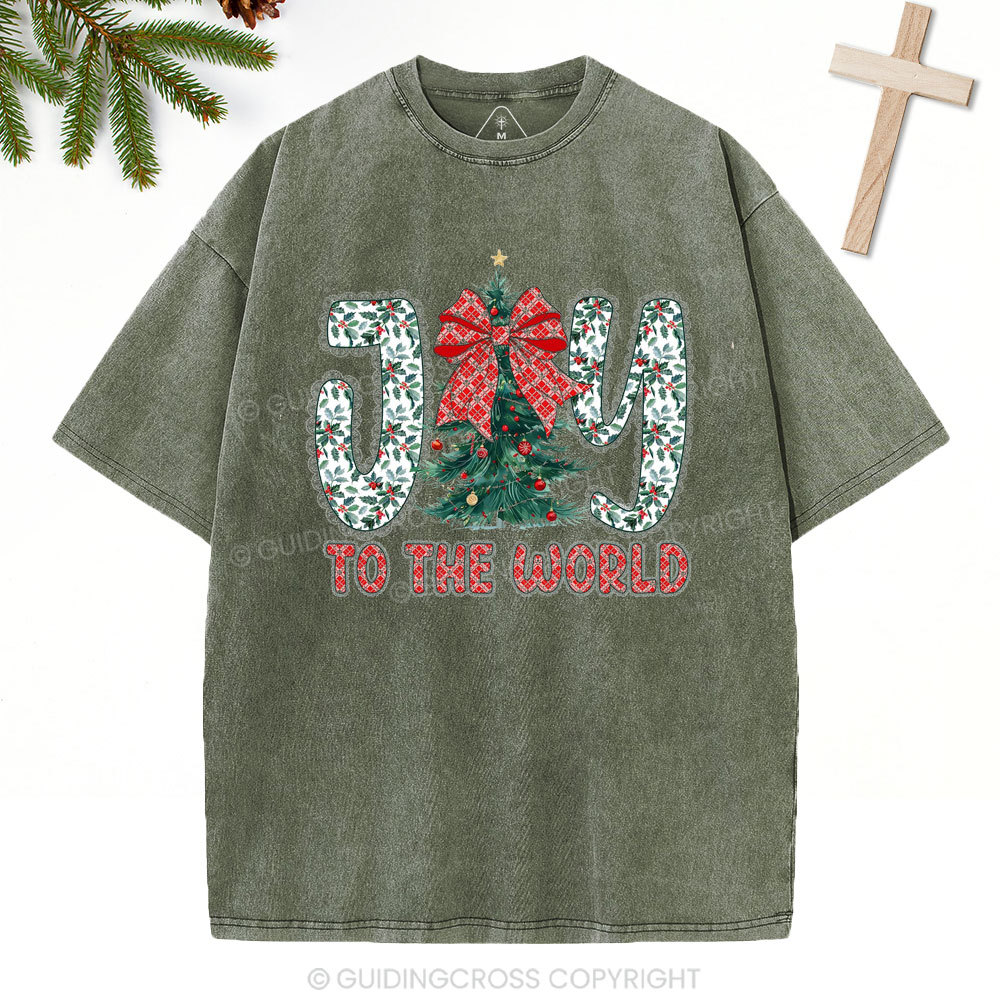Joy To The World Christian Christmas  Washed T-Shirt