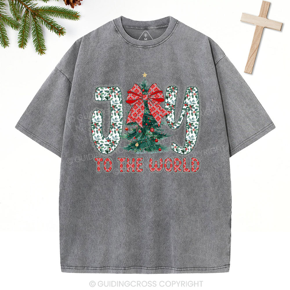 Joy To The World Christian Christmas  Washed T-Shirt