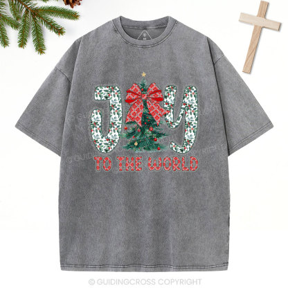 Joy To The World Christian Christmas  Washed T-Shirt